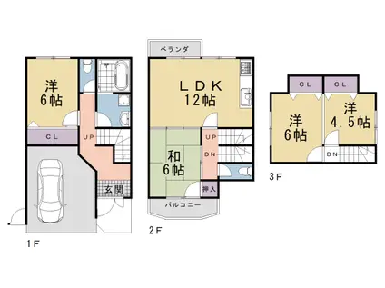 京阪電気鉄道京阪線 墨染駅 徒歩7分 3階建 築27年(4LDK)の間取り写真