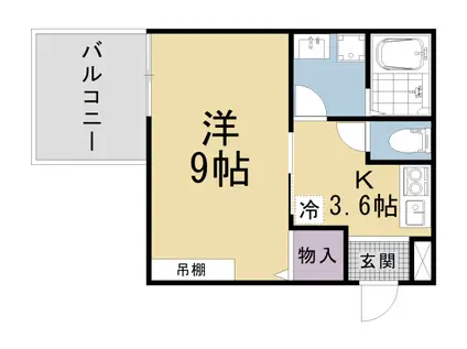 アークリード浜大津(1K/1階)の間取り写真