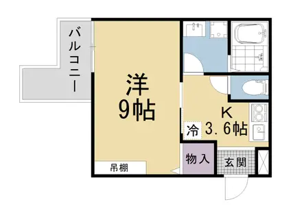 アークリード浜大津(1K/4階)の間取り写真