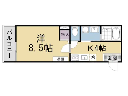 アークリード浜大津(1K/2階)の間取り写真