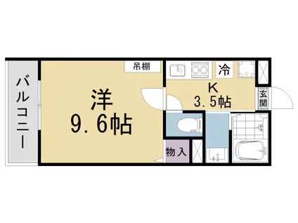 アークリード浜大津(1K/4階)の間取り写真