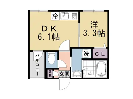 阪急電鉄京都線 大宮駅(京都) 徒歩5分 3階建 新築(1DK/3階)の間取り写真