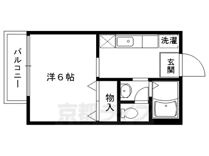 京阪電気鉄道鴨東線 出町柳駅 徒歩4分 2階建 築32年(1K/2階)の間取り写真
