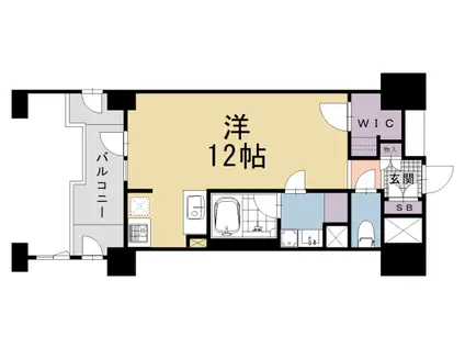 レーベン京都河原町(ワンルーム/9階)の間取り写真