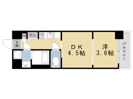 レシオス京都嵯峨野(1DK/5階)の間取り写真