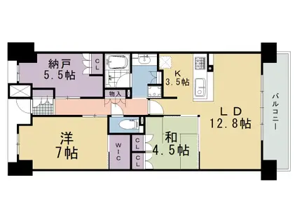 東海道本線 島本駅 徒歩2分 15階建 築2年(2SLDK/1階)の間取り写真