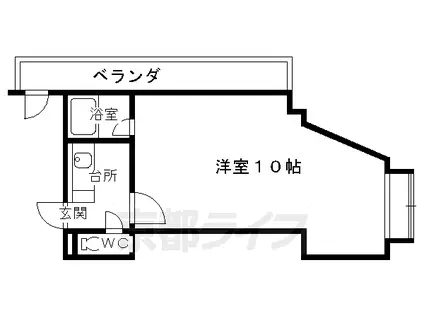 京都市烏丸線 今出川駅 徒歩11分 3階建 築39年(1K/2階)の間取り写真