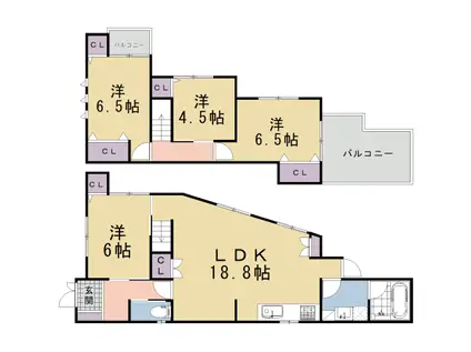 京都市烏丸線 北大路駅 徒歩37分 2階建 築14年(4LDK)の間取り写真