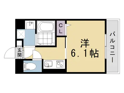 京都市烏丸線 北大路駅 徒歩27分 3階建 新築(1K/1階)の間取り写真