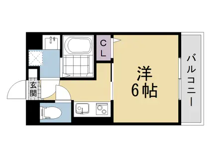 京都市烏丸線 北大路駅 徒歩27分 3階建 新築(1K/2階)の間取り写真