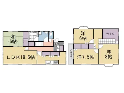 奈良線 城陽駅 徒歩24分 2階建 築32年(4LDK)の間取り写真