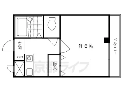 阪急電鉄京都線 西京極駅 徒歩2分 7階建 築30年(1K/5階)の間取り写真