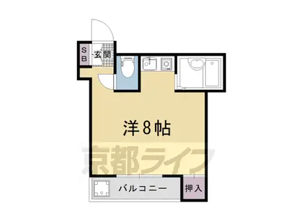 サンシャインシルク嵯峨(ワンルーム/2階)の間取り写真