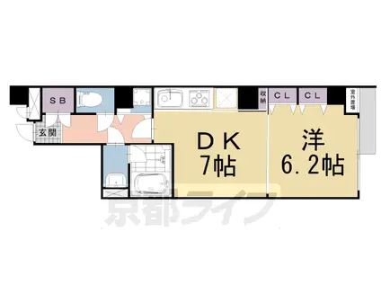 CASA RYOKO2(1DK/2階)の間取り写真