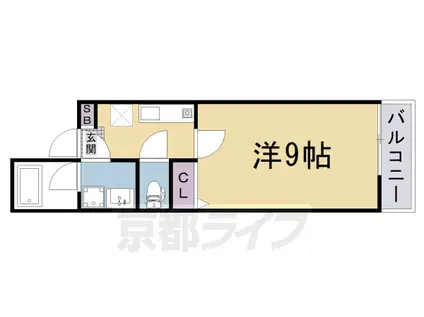 京都市東西線 西大路御池駅 徒歩9分 4階建 新築(1K/4階)の間取り写真