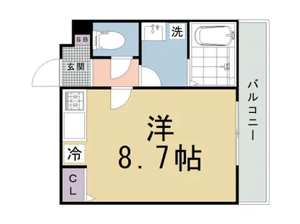 京都市北区平野宮敷町計画(1K/3階)の間取り写真