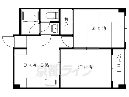 メゾン竹生(2DK/3階)の間取り写真