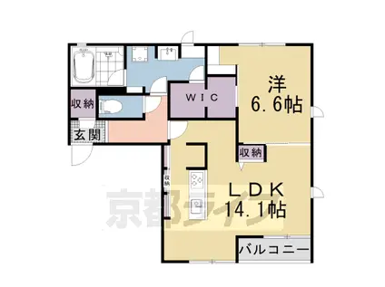 京都市東西線 椥辻駅 徒歩4分 2階建 築32年(1LDK/1階)の間取り写真
