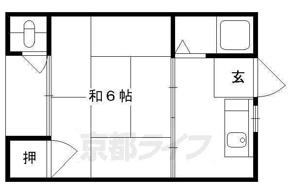 グランプリ山科(1K/2階)の間取り写真