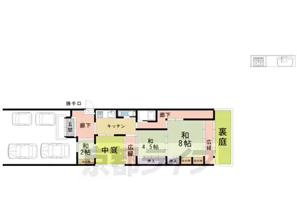 京福北野線 北野白梅町駅 徒歩18分 1階建 築76年(3K)の間取り写真