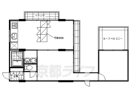 京都市烏丸線 烏丸御池駅 徒歩5分 8階建 築24年(2LDK/5階)の間取り写真