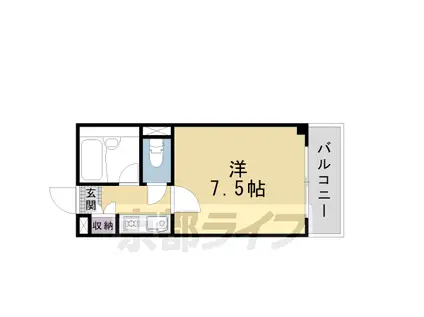 東海道本線 西大路駅 徒歩15分 3階建 築37年(1K/2階)の間取り写真