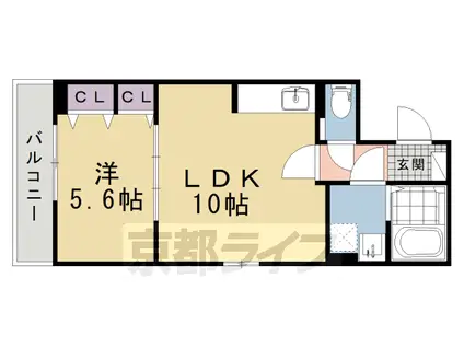 京都市烏丸線 北大路駅 徒歩23分 3階建 新築(1LDK/1階)の間取り写真