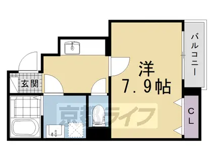 京都市烏丸線 北大路駅 徒歩23分 3階建 新築(1K/1階)の間取り写真