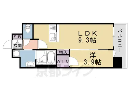 東海道本線 西大路駅 徒歩14分 10階建 築1年(1LDK/4階)の間取り写真