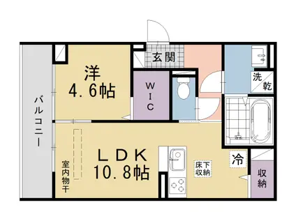 近鉄京都線 伏見駅(京都) 徒歩3分 3階建 新築(1LDK/1階)の間取り写真