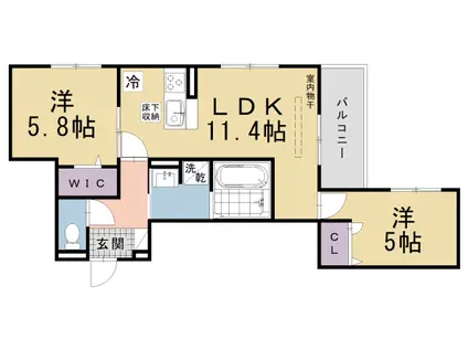 近鉄京都線 伏見駅(京都) 徒歩3分 3階建 新築(2LDK/3階)の間取り写真