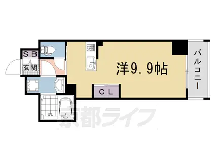 京都市東西線 太秦天神川駅 徒歩17分 7階建 新築(ワンルーム/3階)の間取り写真