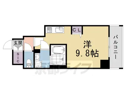 京都市東西線 太秦天神川駅 徒歩17分 7階建 新築(ワンルーム/3階)の間取り写真