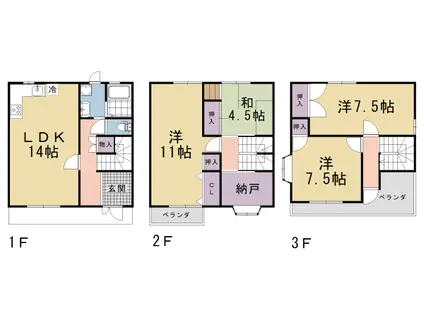 京阪電気鉄道京阪線 丹波橋駅 徒歩6分 3階建 築35年(4LDK)の間取り写真