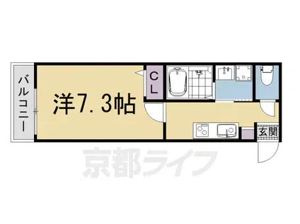 GRANCIEN(1K/1階)の間取り写真