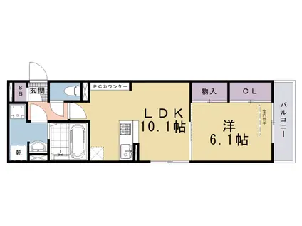 京阪電気鉄道京阪線 藤森駅 徒歩5分 3階建 新築(1LDK/1階)の間取り写真