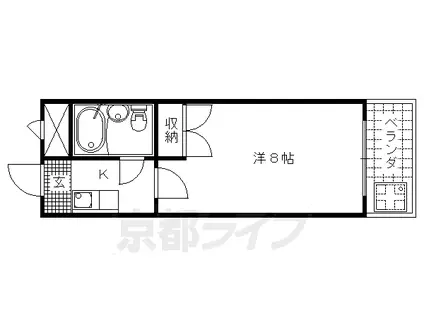 シティハウス丹波橋(1K/4階)の間取り写真