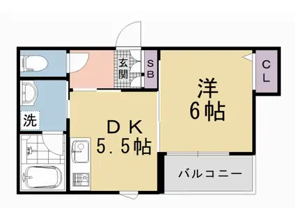 京阪電気鉄道京阪線 清水五条駅 徒歩4分 4階建 新築(1DK/2階)の間取り写真
