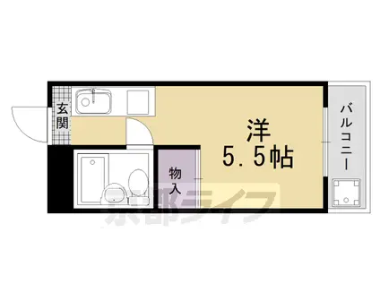 阪急電鉄京都線 西京極駅 徒歩10分 5階建 築35年(1K/3階)の間取り写真