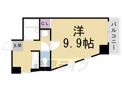 山陰本線 太秦駅(ＪＲ) 徒歩1分 7階建 築29年(1K/4階)の間取り写真