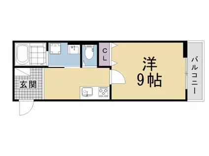 京都市烏丸線 北大路駅 徒歩30分 2階建 築1年(1K/1階)の間取り写真