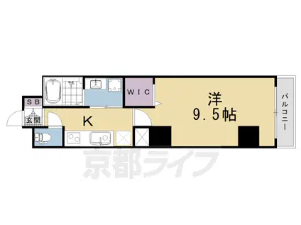 京阪電気鉄道京阪線 七条駅 徒歩4分 5階建 築1年(1K/3階)の間取り写真
