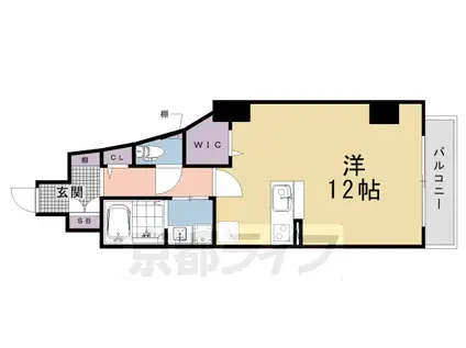 京阪電気鉄道京阪線 七条駅 徒歩4分 5階建 築1年(ワンルーム/3階)の間取り写真