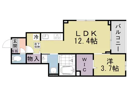 京都市東西線 山科駅 徒歩4分 3階建 新築(1LDK/1階)の間取り写真