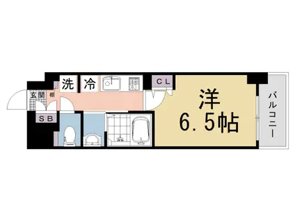 阪急電鉄京都線 大宮駅(京都) 徒歩5分 7階建 新築(1K/1階)の間取り写真