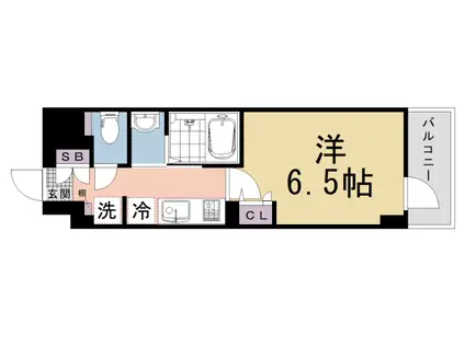 阪急電鉄京都線 大宮駅(京都) 徒歩5分 7階建 新築(1K/1階)の間取り写真