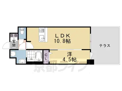 京都市東西線 太秦天神川駅 徒歩9分 5階建 新築(1LDK/1階)の間取り写真