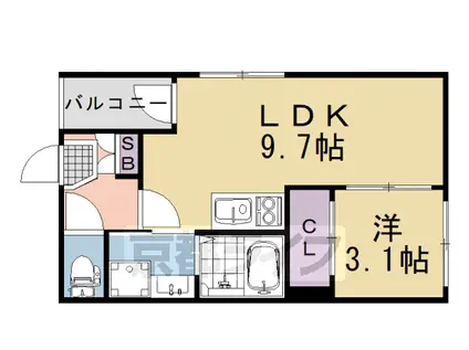 東海道本線 桂川駅(京都) 徒歩8分 3階建 築1年(1LDK/3階)の間取り写真