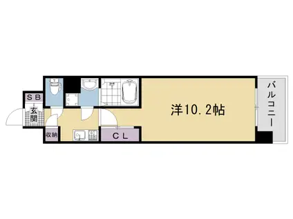 阪急電鉄京都線 西院駅(阪急) 徒歩15分 9階建 築1年(1K/5階)の間取り写真