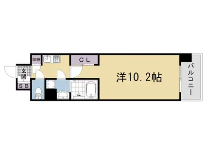 阪急電鉄京都線 西院駅(阪急) 徒歩15分 9階建 築1年(1K/6階)の間取り写真
